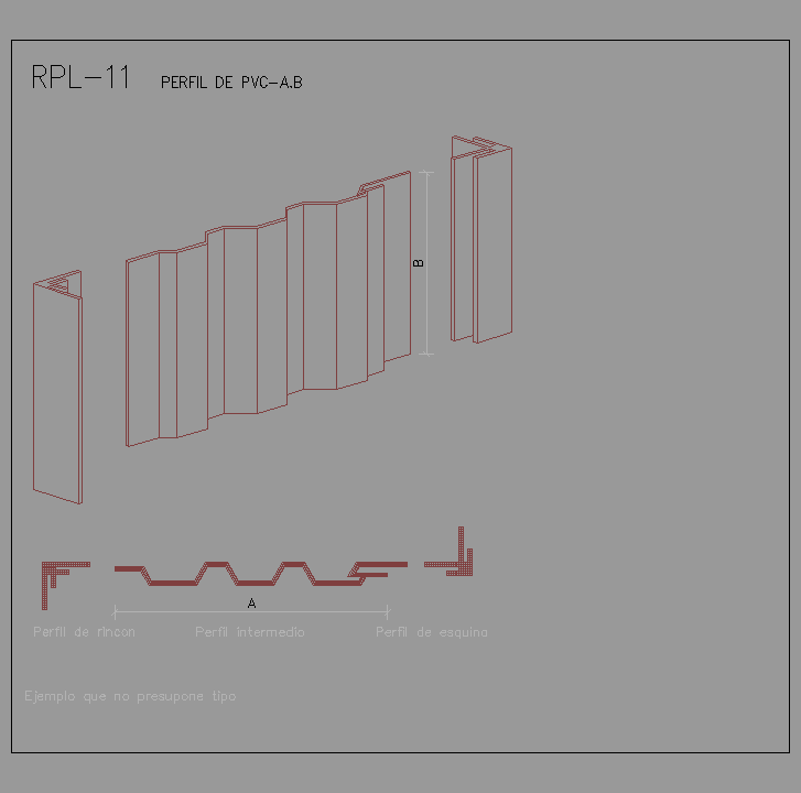 Bloque Autocad Perfil de PVC